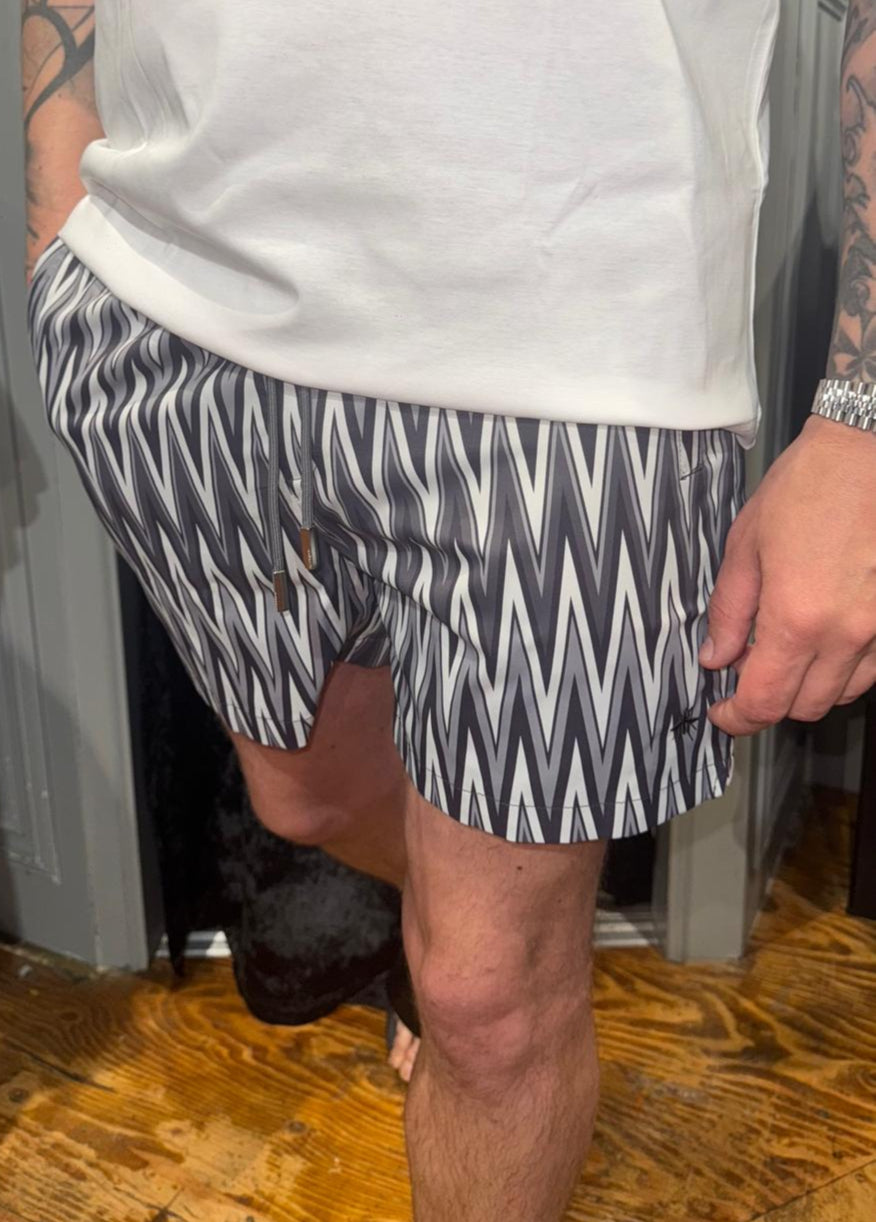 Mosquito Zig-Zag Shorts - Grey/White